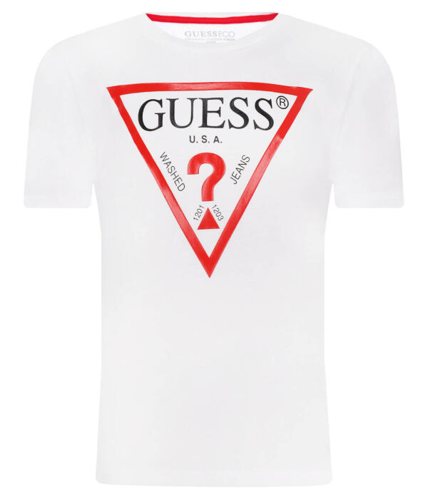 

Футболка Guess Regular Fit, белый / красный / черный