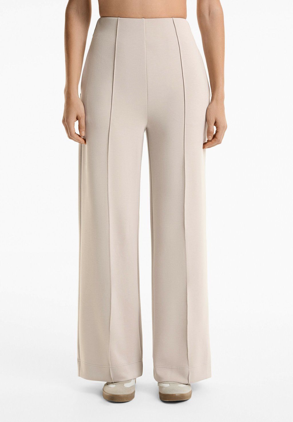 

Брюки SOFT TOUCH STRAIGHT-LEG WITH CREASE OYSHO, цвет Mottled Beige
