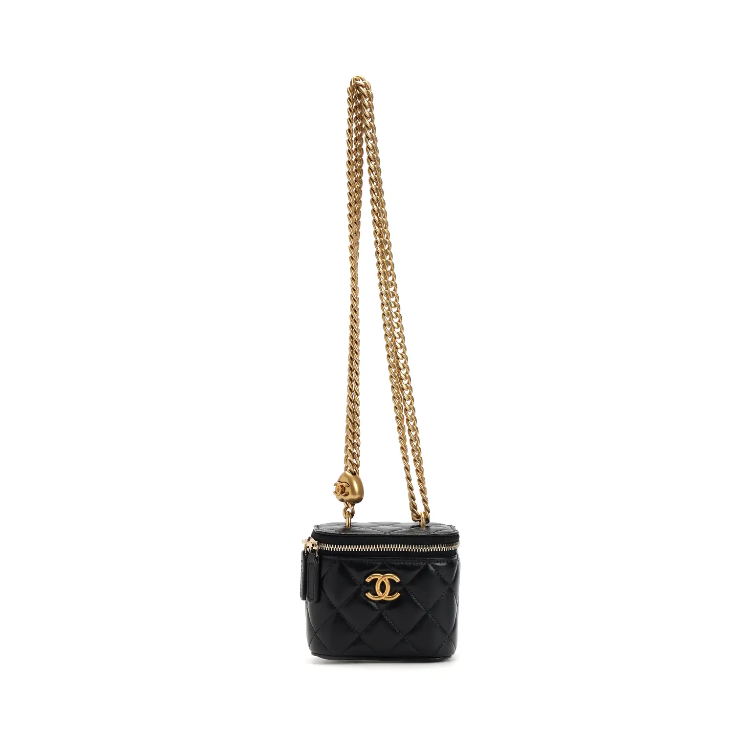 

CHANEL Блестящая кожаная сумка через плечо