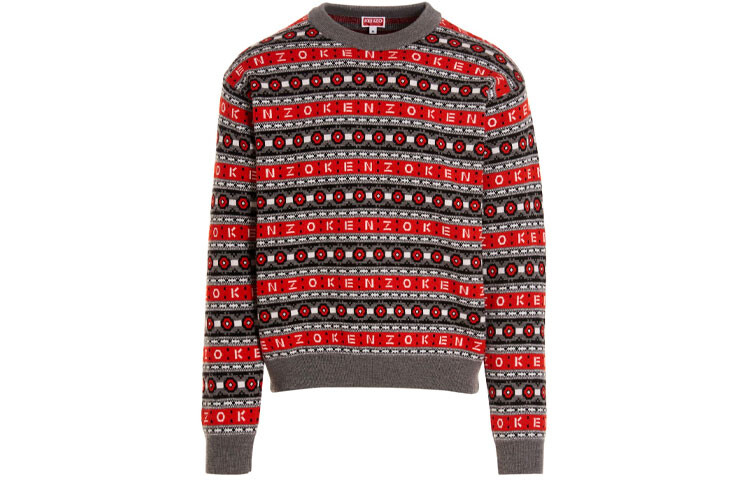 

X Nigo FW22 Drop2 свитер мужской красновато-серый Kenzo, серый