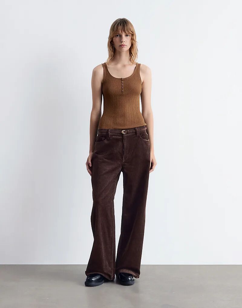 

& Other Stories вельветовые брюки широкого кроя с пятью карманами коричневого цвета