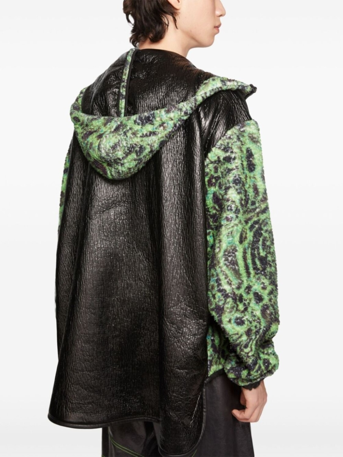 Acne Studios флисовая куртка с капюшоном и принтом, зеленый — фото 4