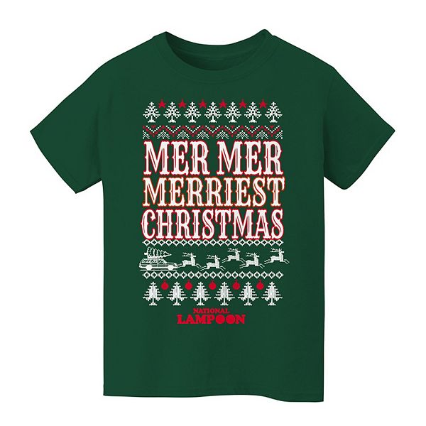 

Футболка с принтом National Lampoon's Christmas Vacation Mer Mer Merriest Christmas Licensed Character