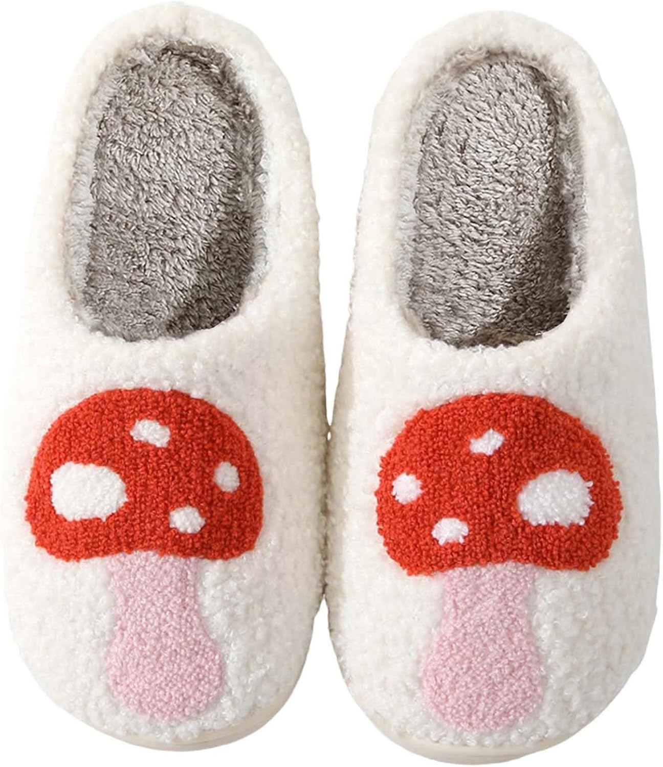 

Женские и мужские милые пушистые тапочки с сердечком с эффектом памяти, мягкие тапочки, уютная обувь для дома и улицы Qqgb, Mushroom