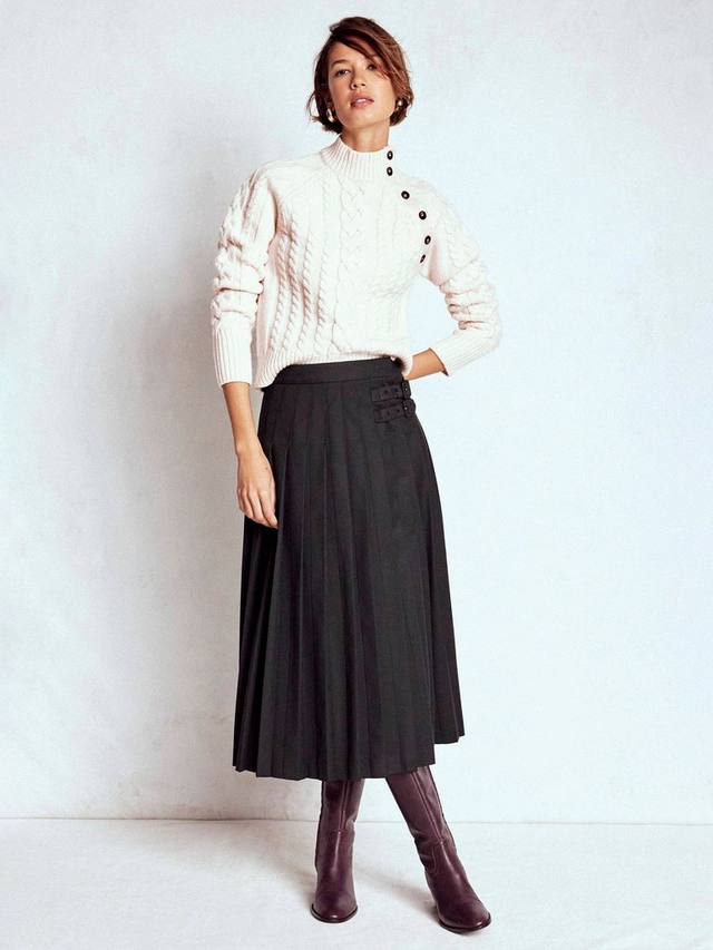 

Амара джемпер из чистой шерсти с косой вязкой Boden, Warm Ivory