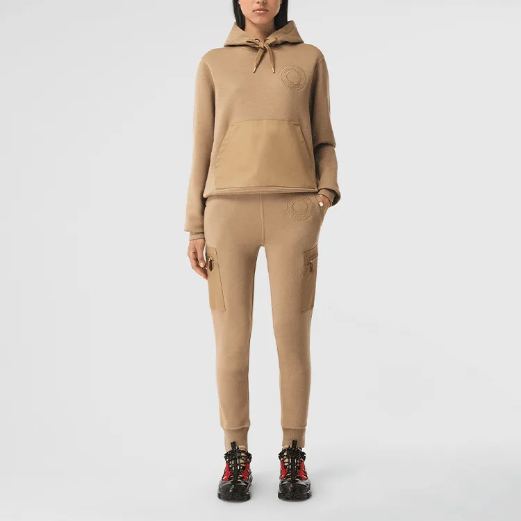 Штаны Burberry, женские, верблюжий beige, с вышитым логотипом Archway — фото 4
