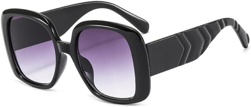 

Солнцезащитные очки большого размера 2027 года в винтажном стиле для женщин, модные солнцезащитные очки с защитой от УФ-излучения UV400 для мужчин и женщин MTZJH, Black Gray