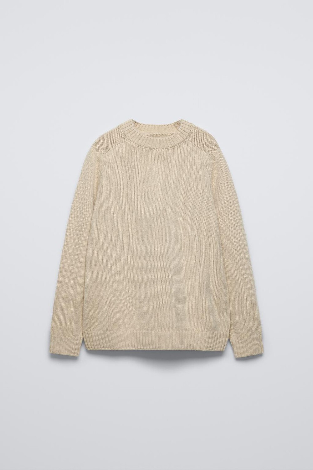 

Вязаный свитер с текстурой войлока ZARA, песочный