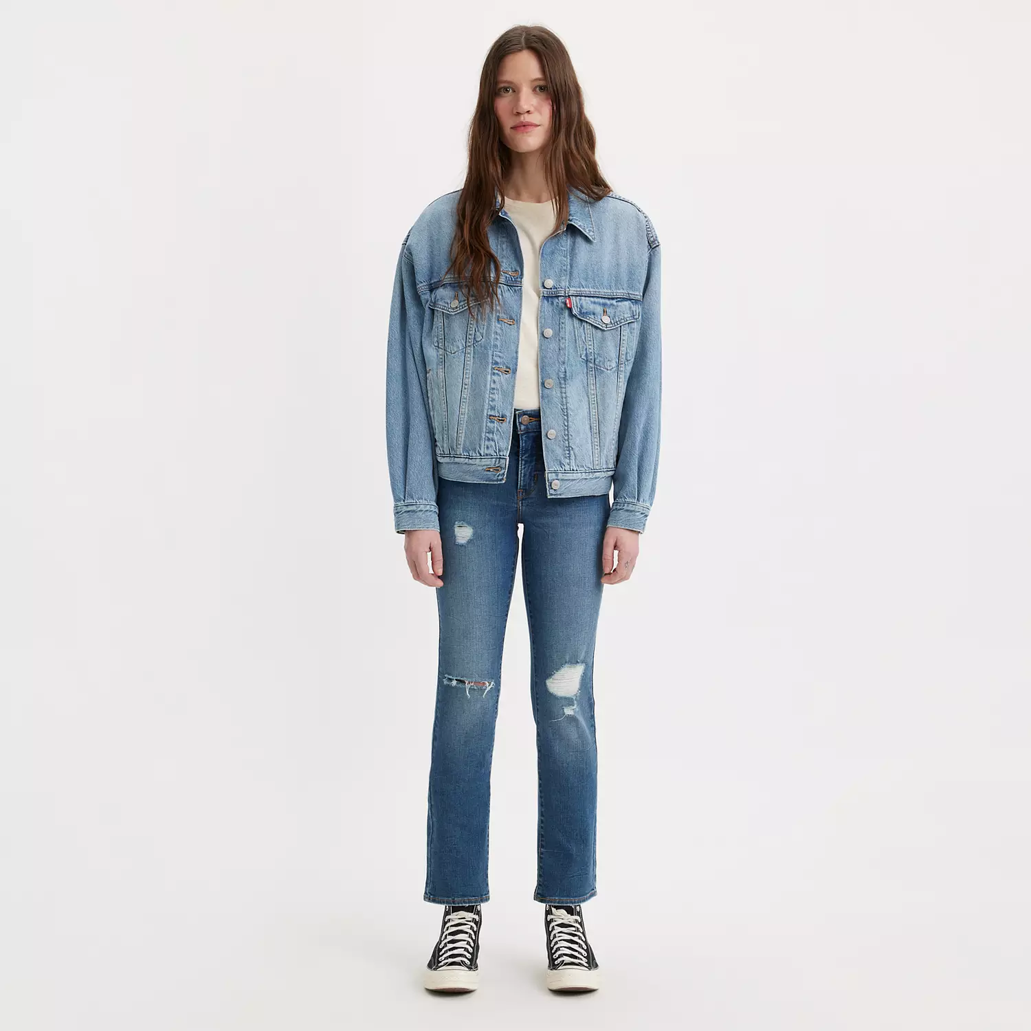 

314 Формирующие прямые женские джинсы Levi's, цвет Straight Through - Dark Wash