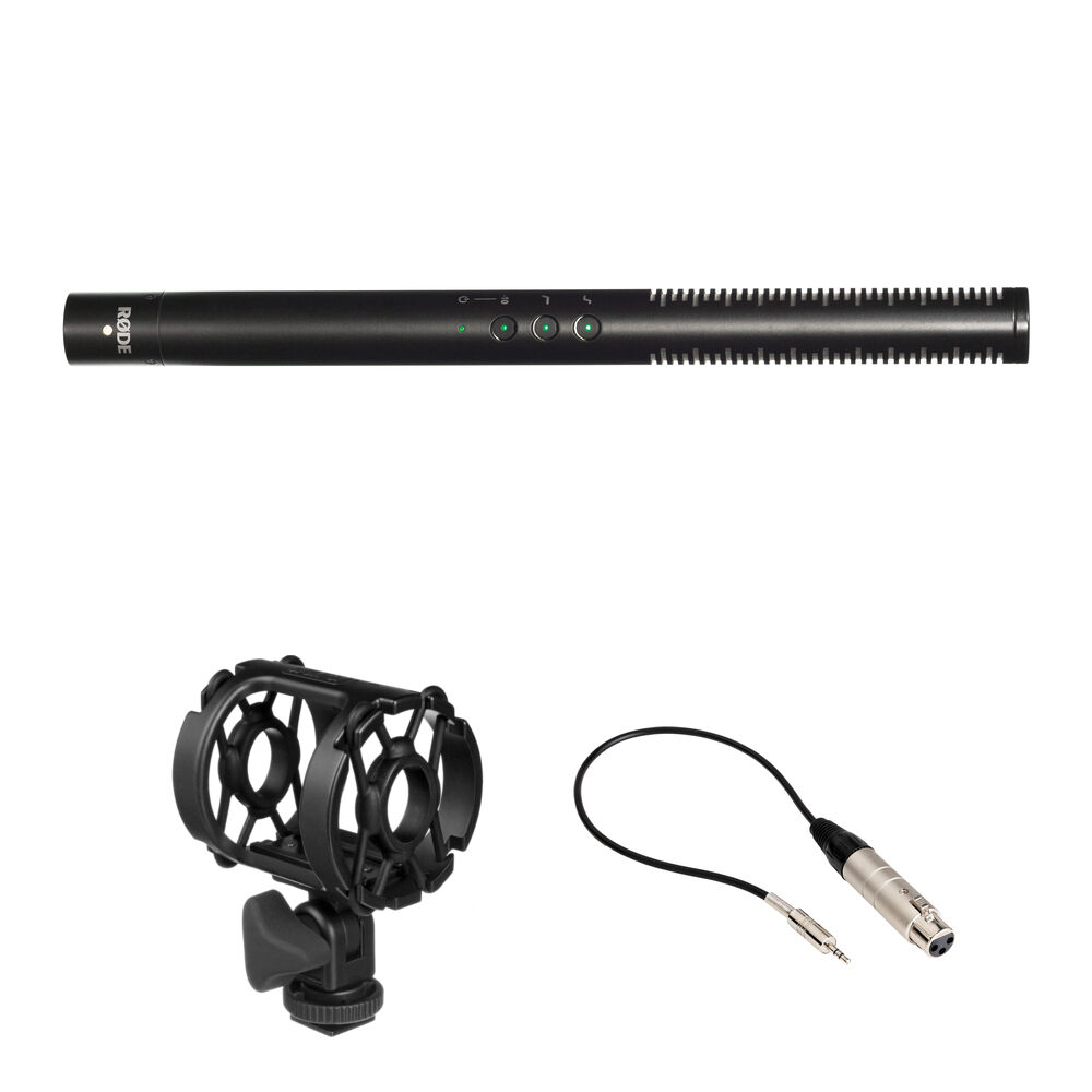 

Комплект микрофона-пушки RODE NTG4+ с креплением Shockmount и кабелем XLR - 3,5 мм