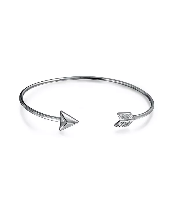 

Изящный минималистичный тонкий браслет-манжета с наконечниками стрел Купидона из стерлингового серебра 925 пробы Bling Jewelry, silver