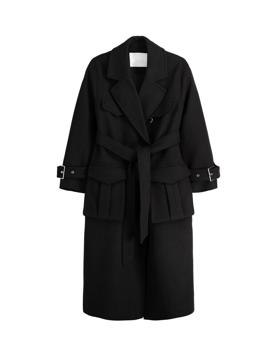 

Межсезонное пальто Bershka Between-Seasons Coat, черный