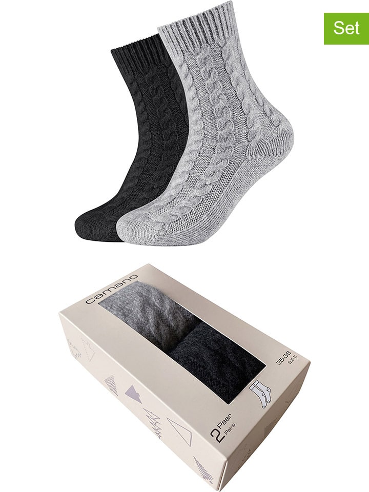 

Camano Комплект из 2 пар носков: черно-серые