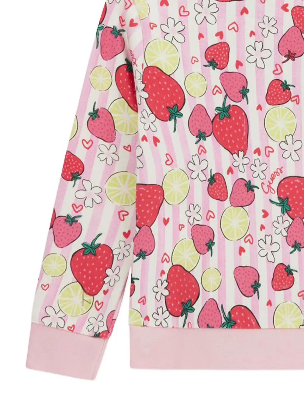 Полосатая толстовка с принтом в виде клубники Guess Kids, розовый — фото 3