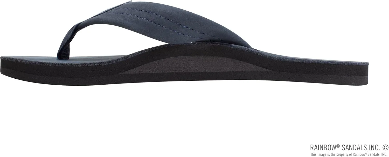 Мужские классические кожаные сандалии Радужные Rainbow Sandals, темно-синий — фото 2