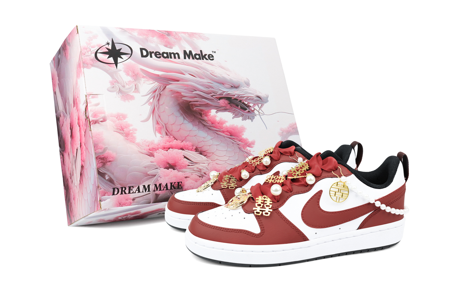 

Кроссовки для скейтбординга Nike Court Borough противоскользящие износостойкие низкие детские красные подростковые