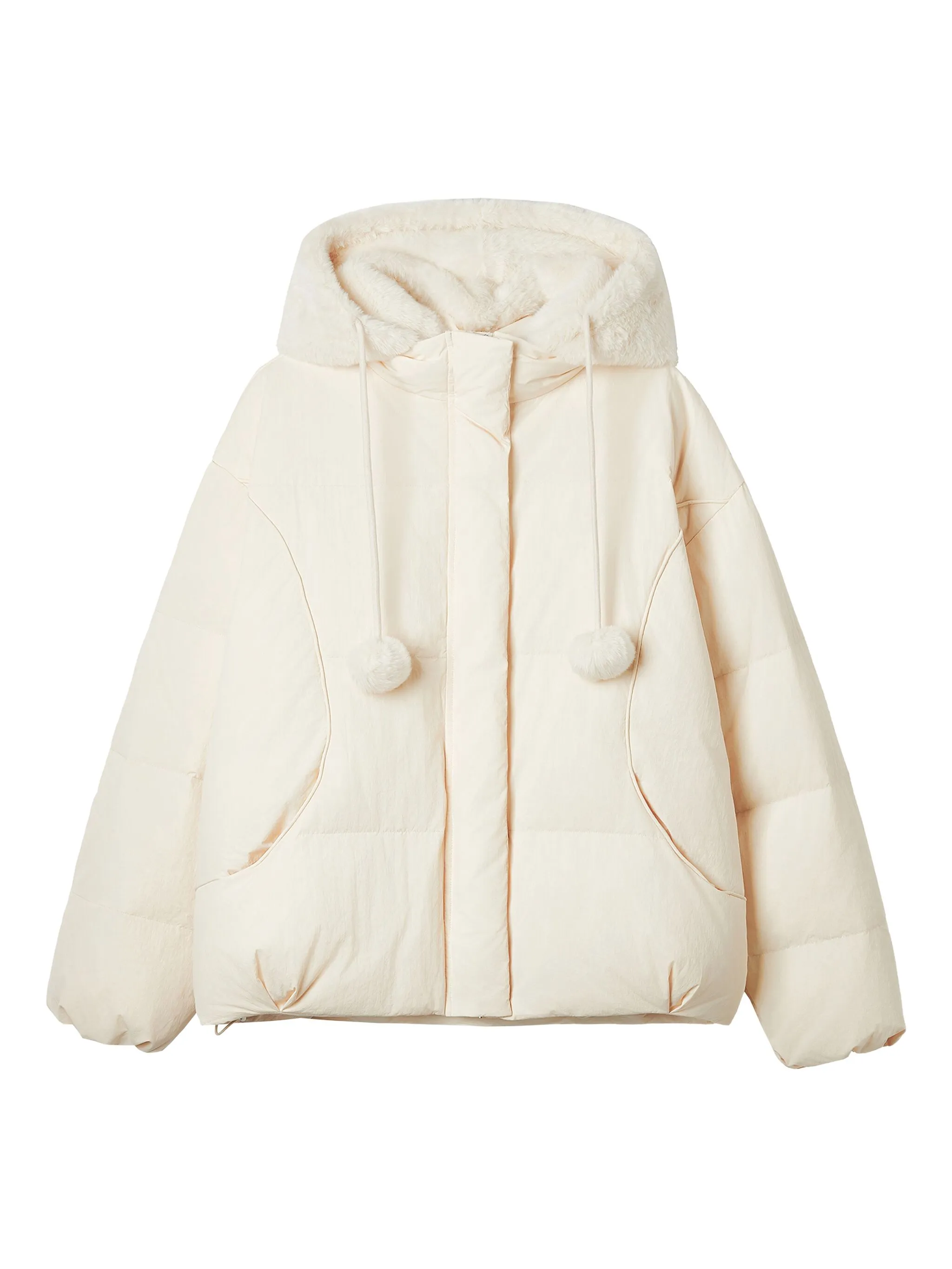

Куртка с капюшоном и искусственным мехом B+Ab, бежевый