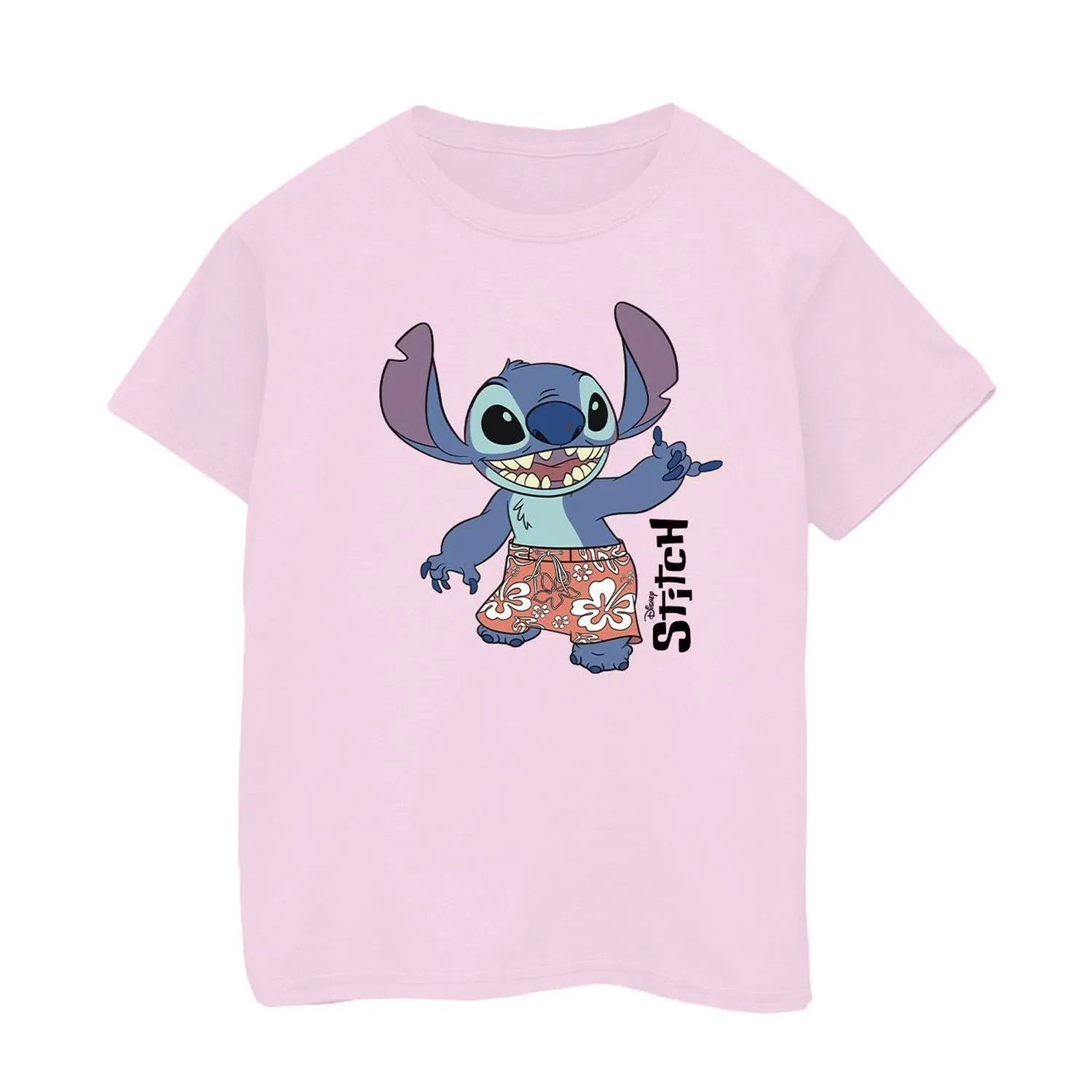 Футболка с принтом Lilo & Stitch Disney, бледно-розовый — фото 3