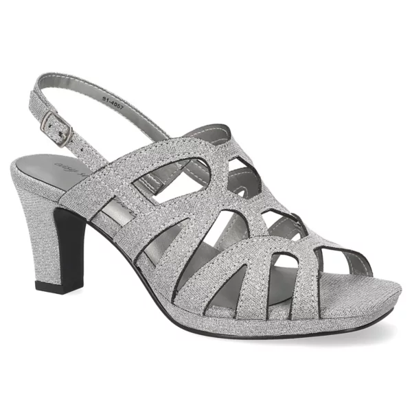 Женские босоножки Jetty на платформе и каблуке с открытой пяткой Easy Street, цвет silver glitter