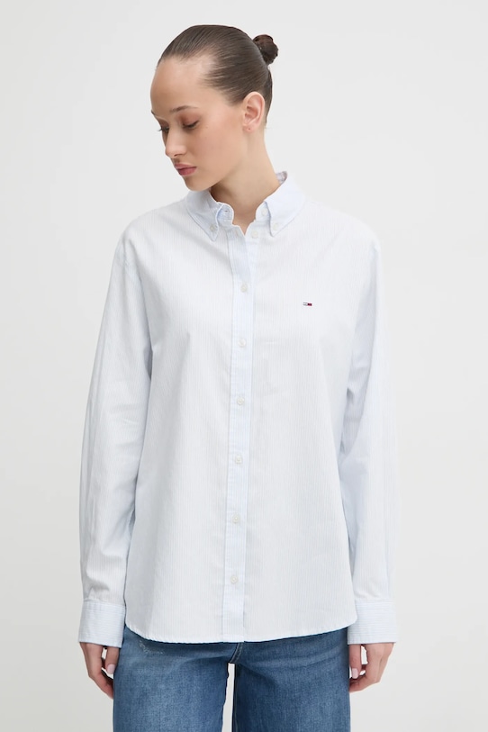 

Хлопковая рубашка Tommy Jeans, синий