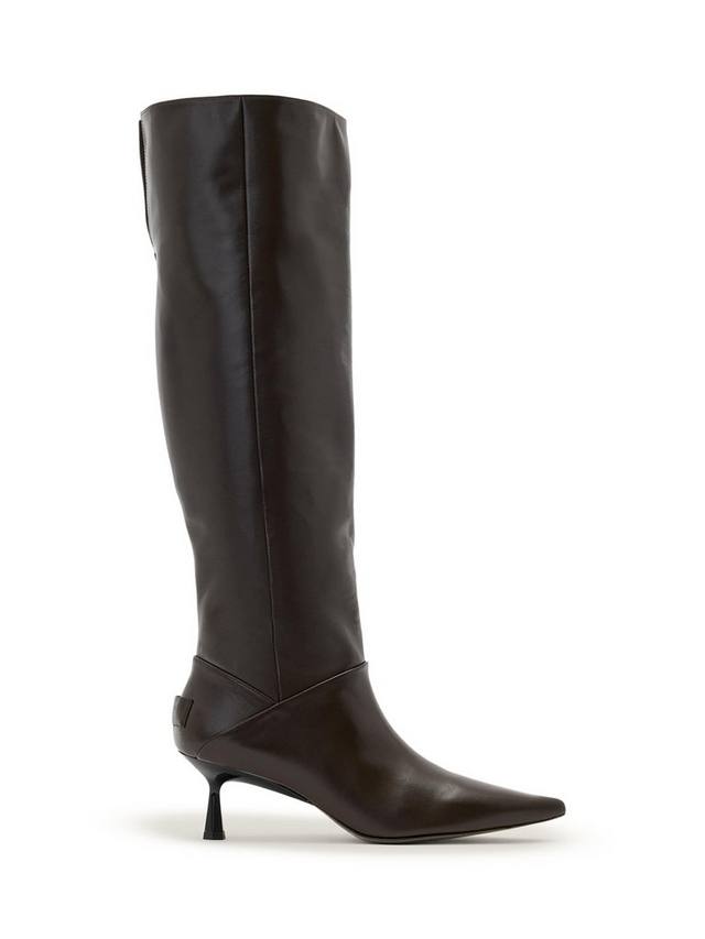 Высокие кожаные ботинки Odyssey до колена AllSaints, Brown Mid