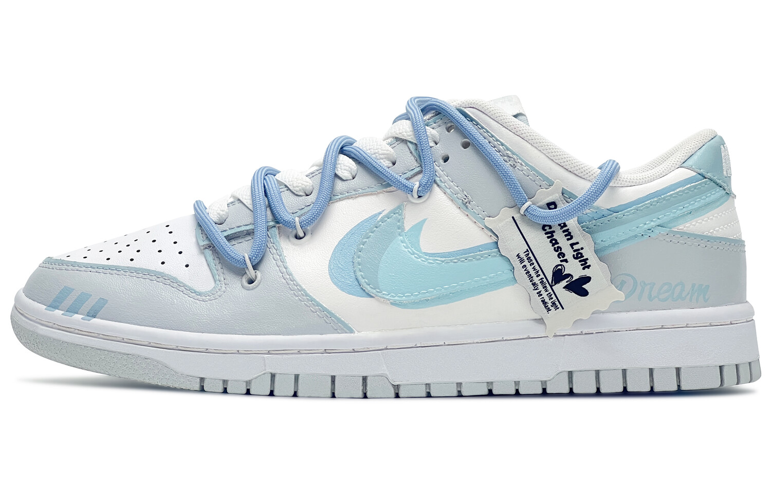 

Кроссовки Nike Dunk Skateboarding Shoes Unisex Low-top Gray/Blue, светло-серый