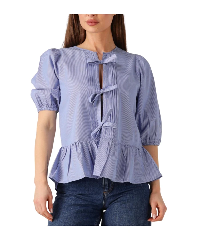 

Элегантная светло-голубая блузка от Gabriel. Moliin, синий