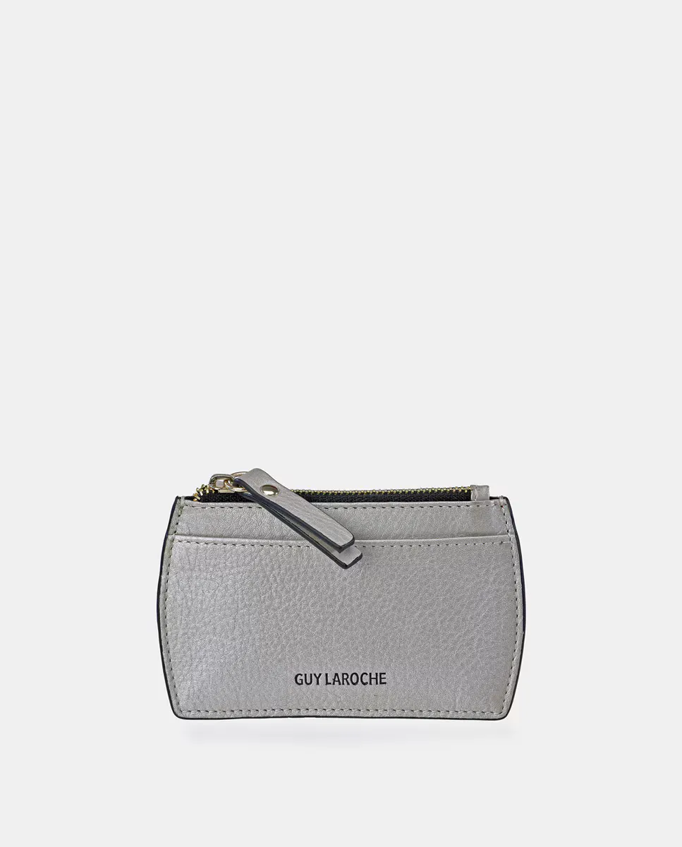 

Кожаный держатель для карт на молнии Guy Laroche, золотой
