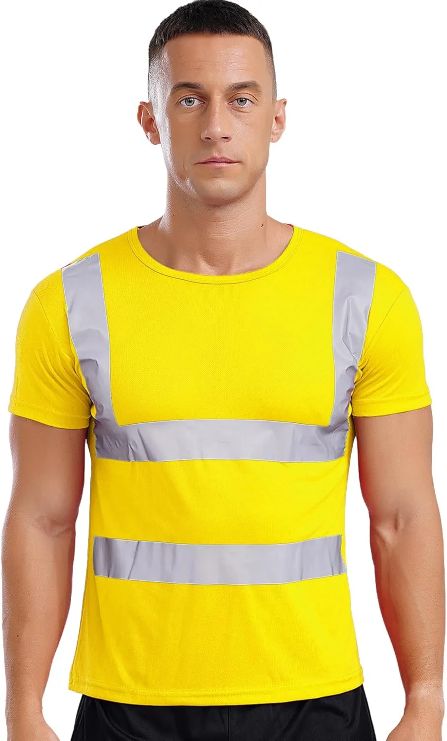 

Мужская футболка для велоспорта с коротким рукавом, быстросохнущая, светоотражающая YONGHS