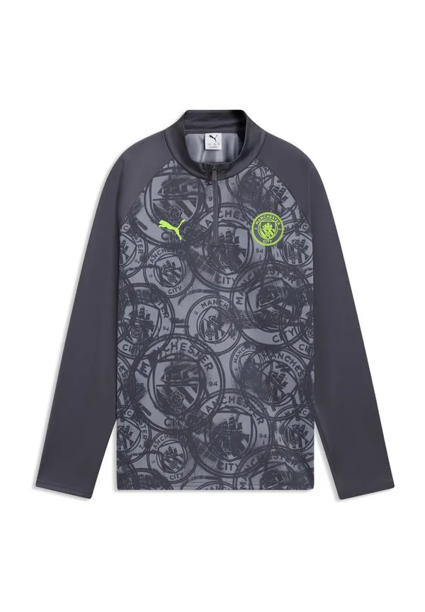 Футболка с длинными рукавами manchester city aufwärmoberteil Puma, Galactic Gray-Pro Green
