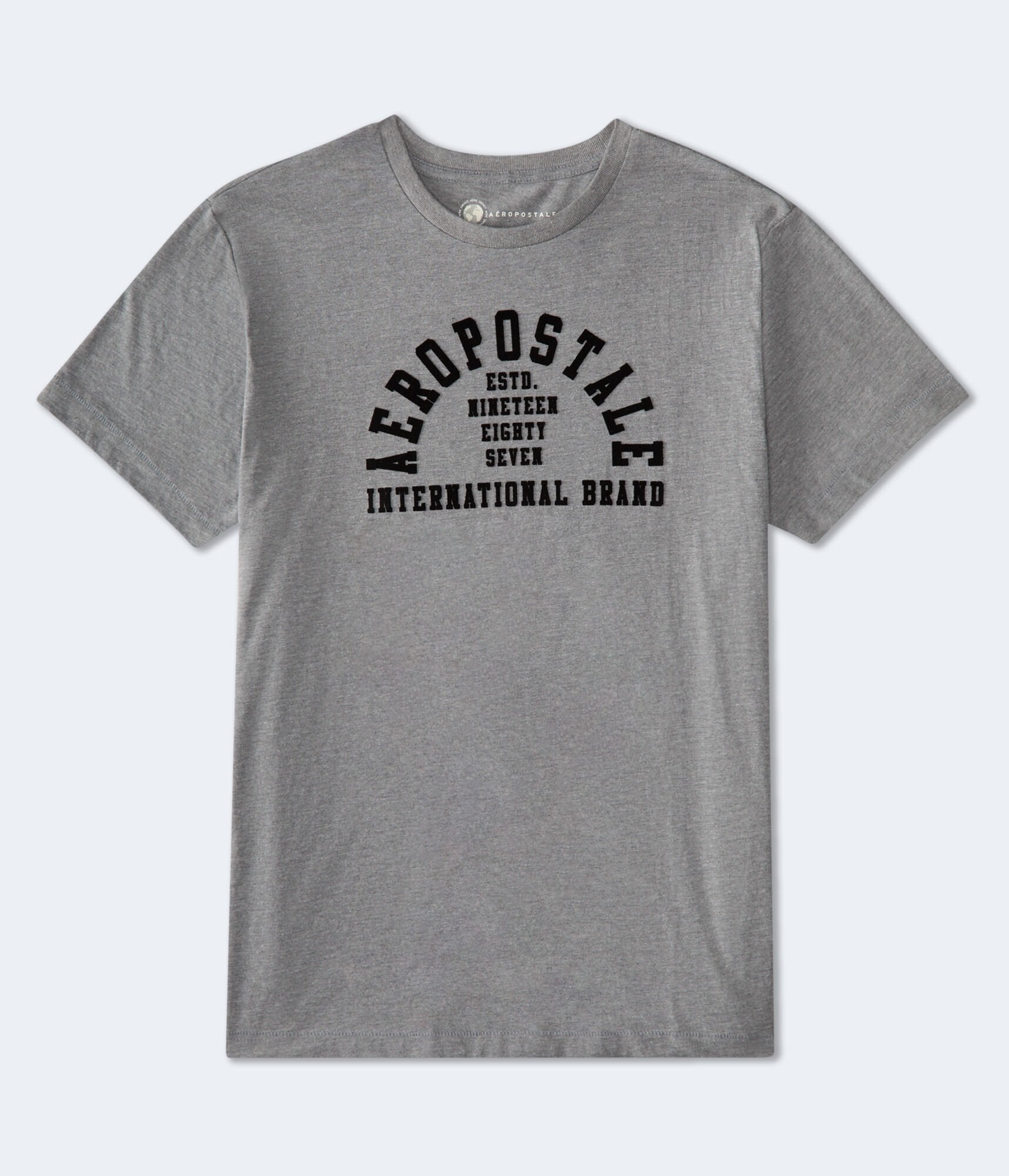 

Футболка Aeropostale Arch с флокированным рисунком, цвет medium gray