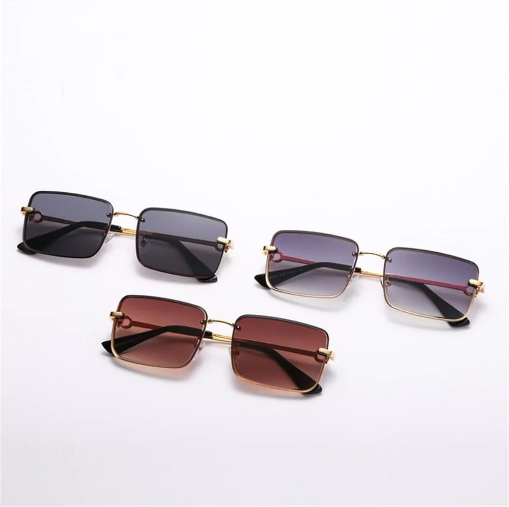 

Солнцезащитные очки UV400 с градиентной металлической оправой, без оправы, для женщин и мужчин, для бега и занятий спортом на открытом воздухе generic, Black