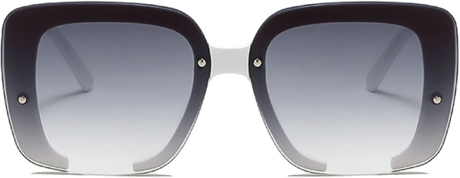 

Модные большие квадратные женские солнцезащитные очки в винтажном стиле с градиентным переходом цвета, защита от УФ-излучения UV400, мужские солнцезащитные очки N45 mincl, White