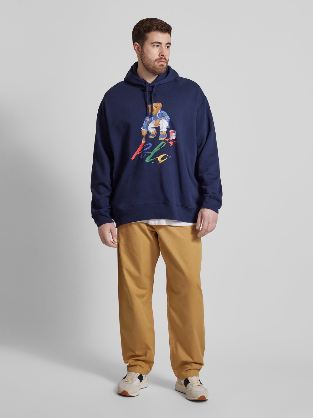 

Брюки прямого кроя со складками и шлевками для ремня Thinking Mu, бежевый