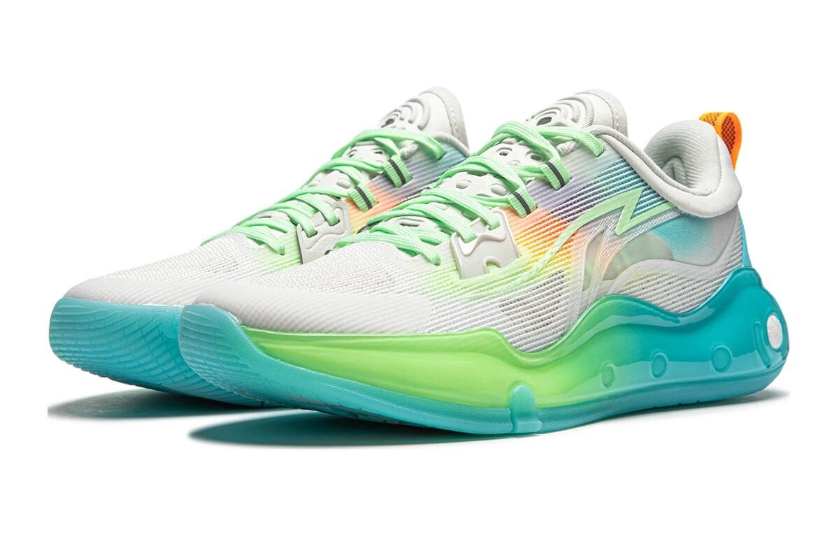 Детские баскетбольные кроссовки GS Low-top Standard White/light Lime Lining Young, белый — фото 3