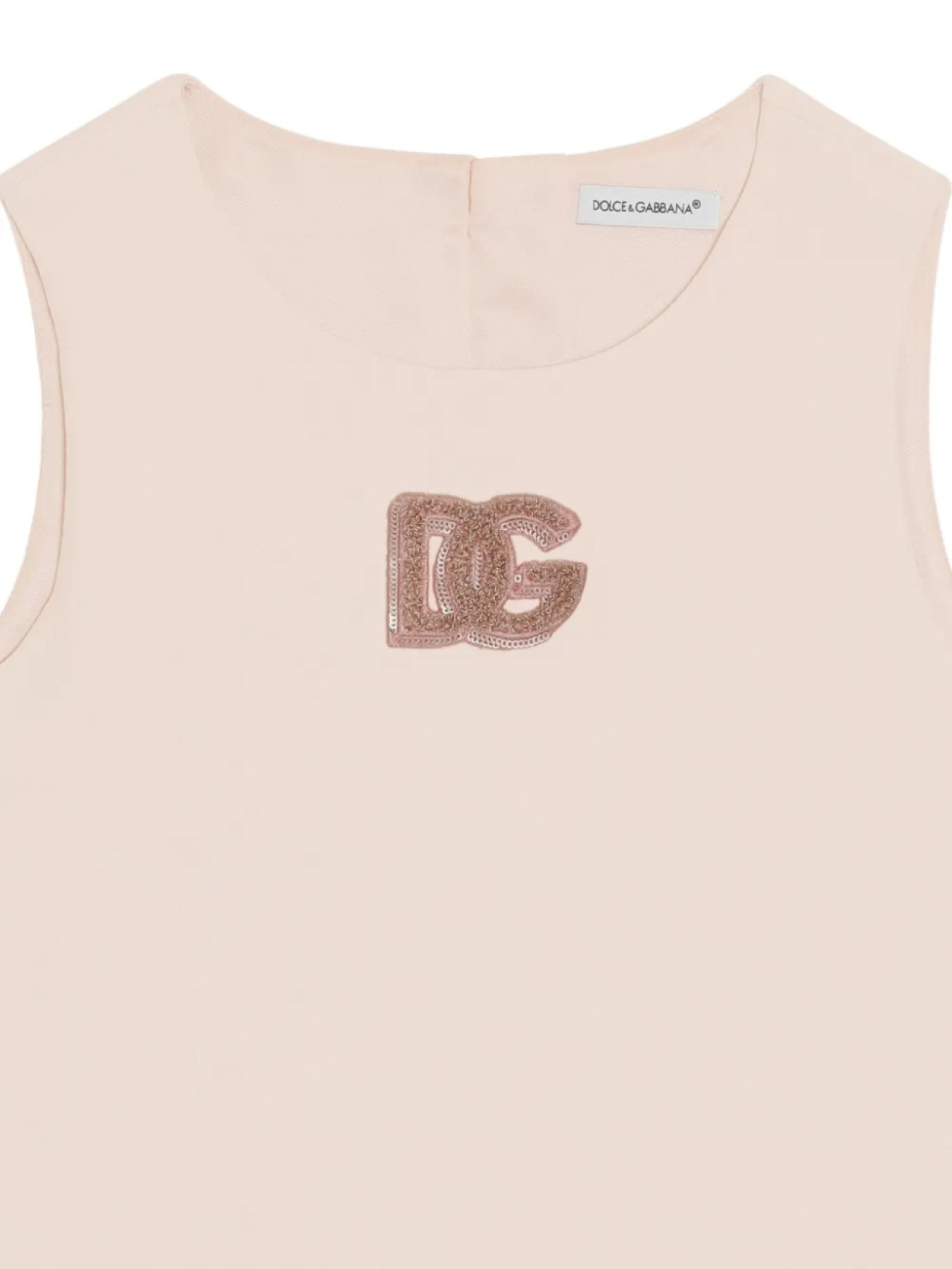 Dolce & Gabbana Kids платье без рукавов с вышитым логотипом, розовый — фото 3