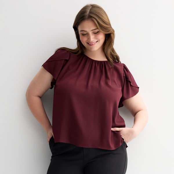 

Блузка oversize с рукавом тюльпан Nine West, цвет maddie plum