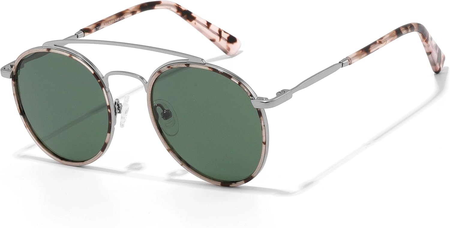 

Винтажные круглые солнцезащитные очки в стиле стимпанк для мужчин и женщин, поляризованные, с защитой от УФ-излучения, модные, металлические TOIPASTN, C2 Light Gun Green