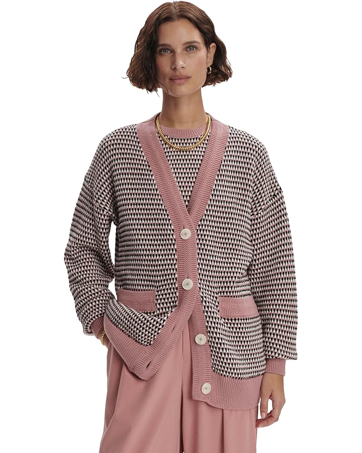 

Свитер Varley Tiffany Textured Knit Cardigan, цвет woodrose multi stitch