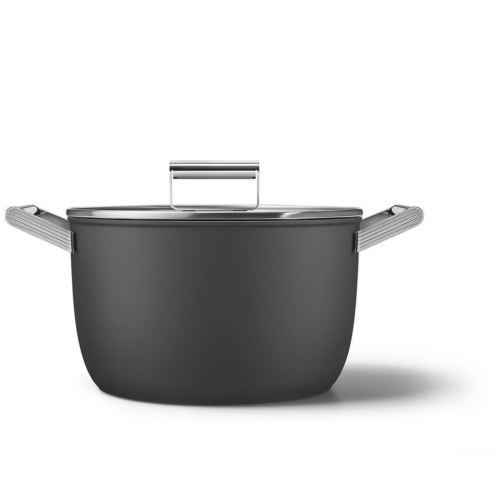 

Кастрюля SMEG с крышкой, матовая черная - ø 26 см / 7,7 литра