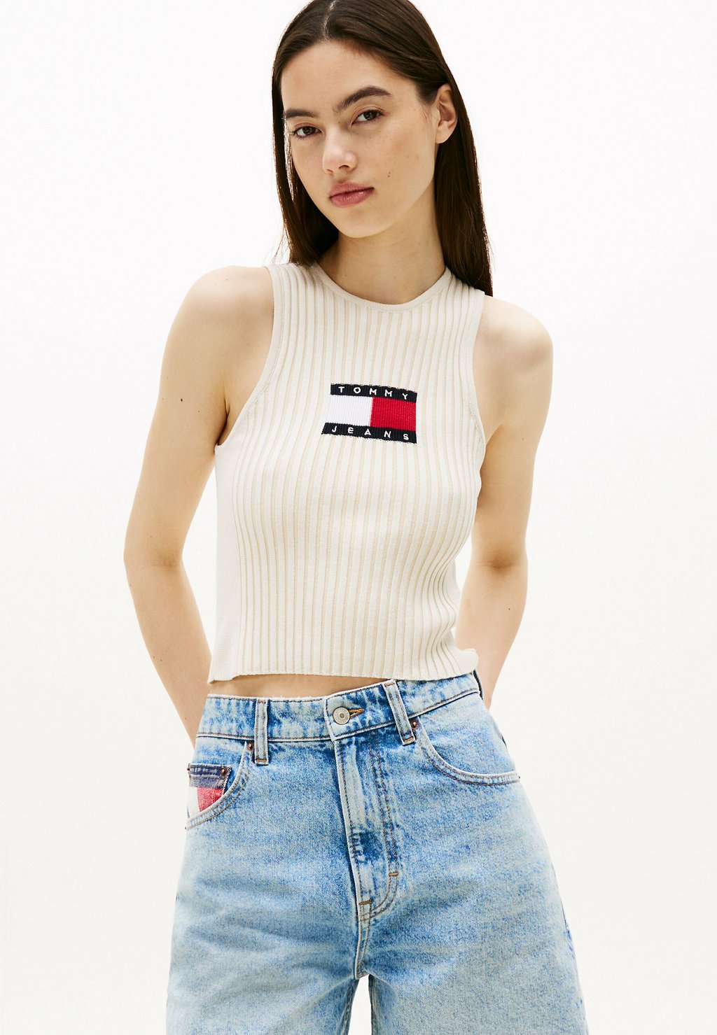 

Топ RACER TANK Tommy Jeans, белый