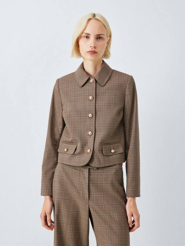 

Однобортное укороченное жакет в клетку John Lewis, Check