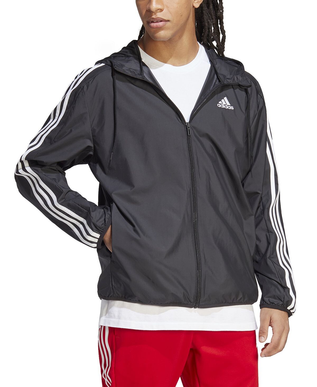 

Мужская тканая ветровка с тремя полосками и логотипом Essentials adidas