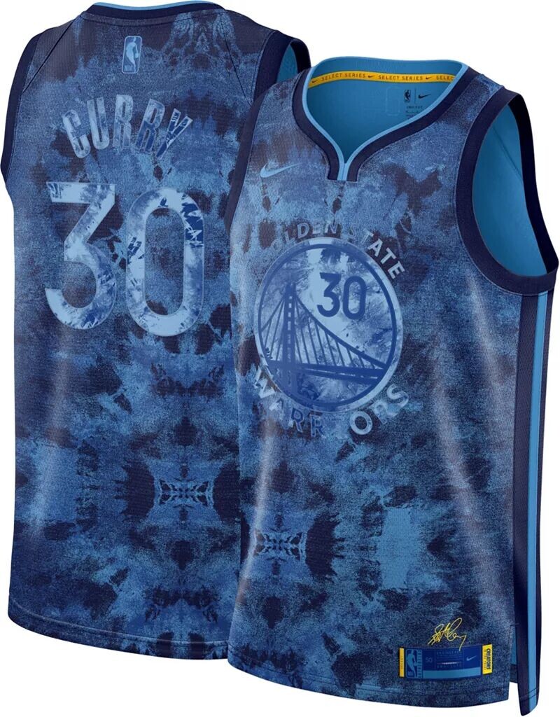 

Мужская майка Nike Golden State Warriors Blue Steph Curry #30 Dri-FIT Swingman