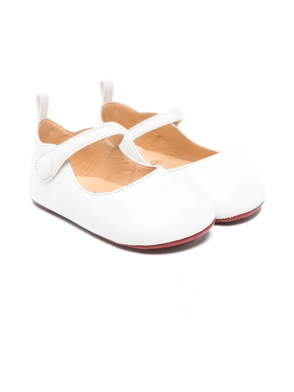 

Балетки Baby Love с кожаными ремешками Christian Louboutin Kids, белый