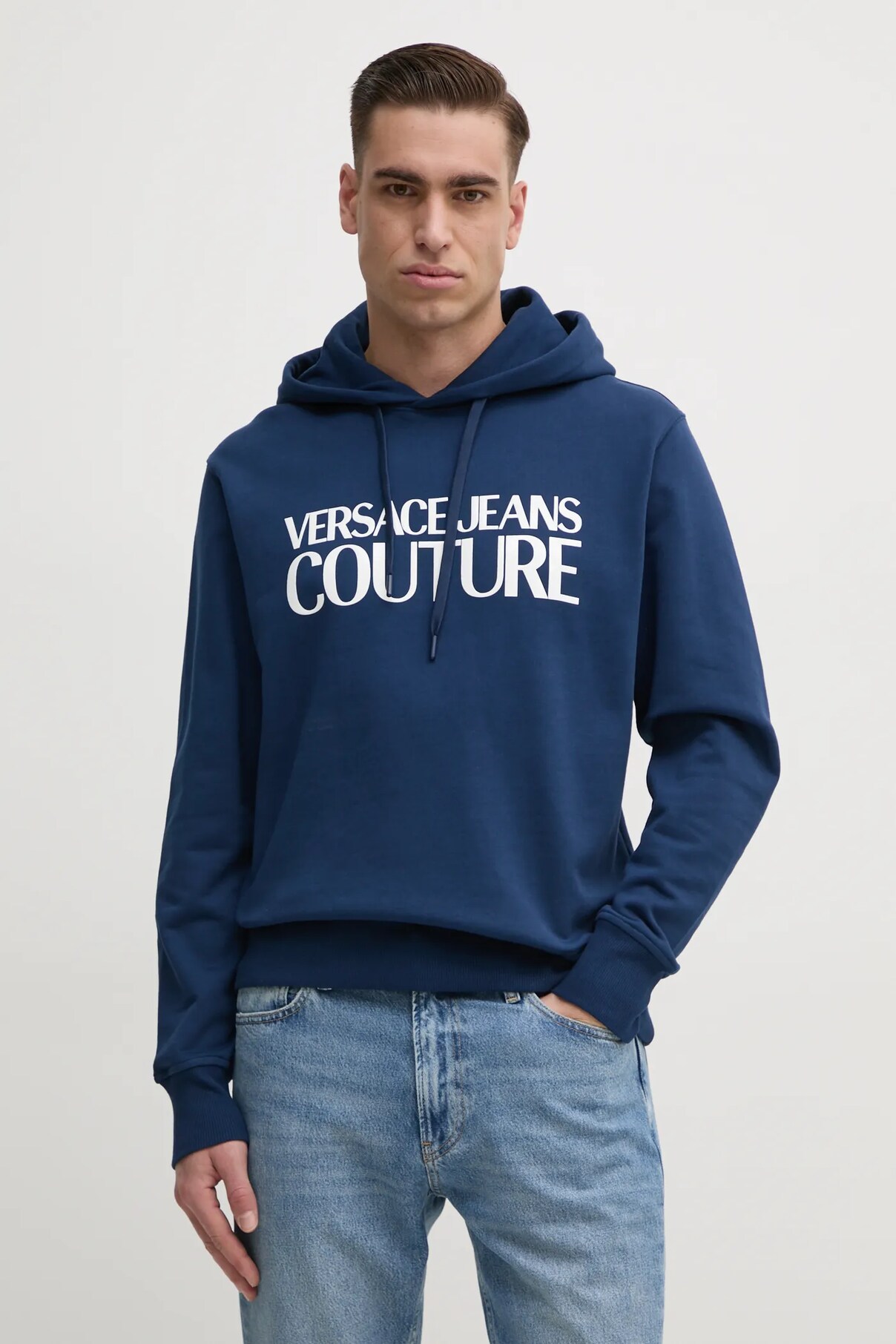 

Хлопковая толстовка Versace Jeans Couture, темно-синий