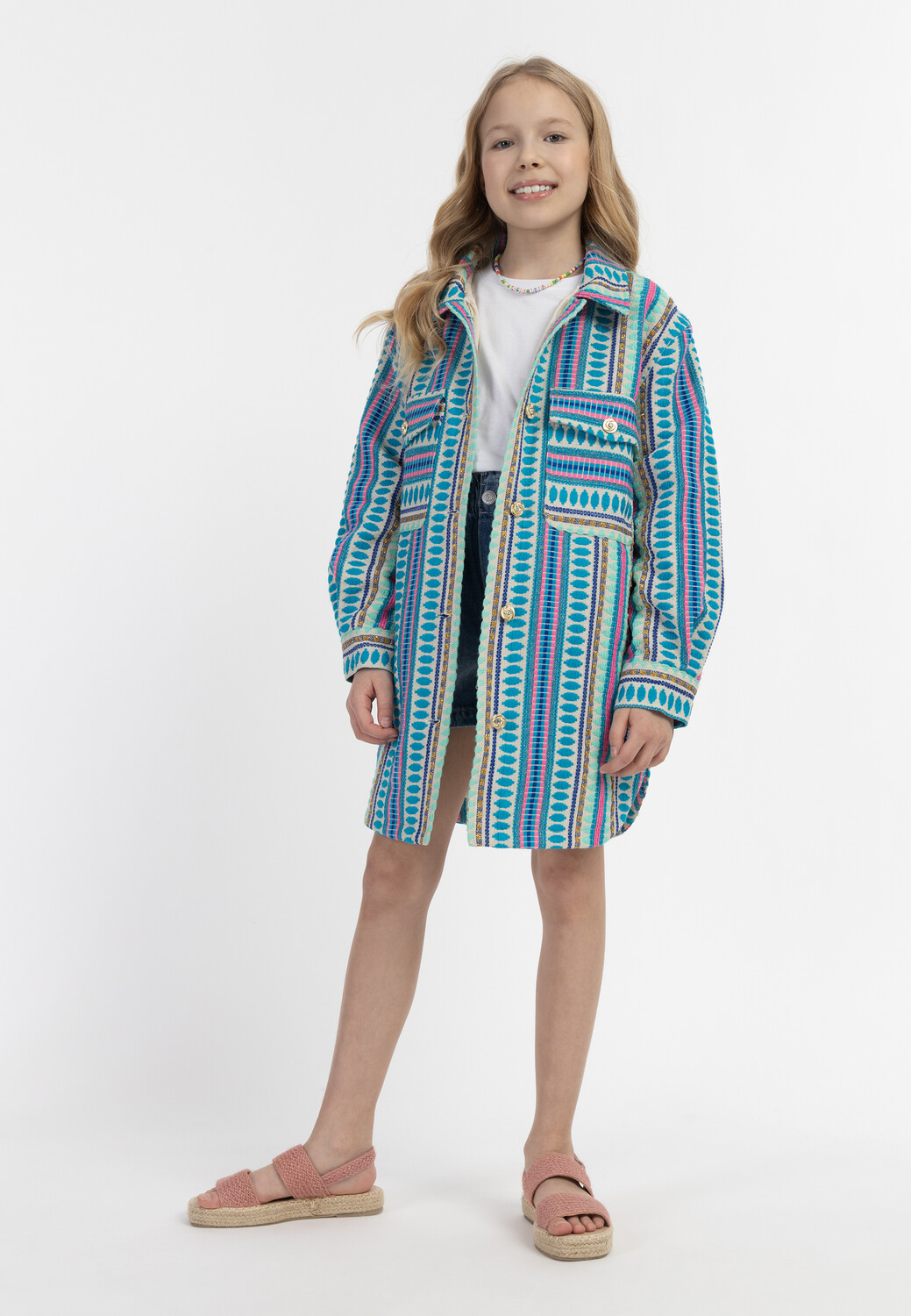 Куртка IZIA Hemdjacke, цвет Mehrfarbig Blau — фото 2