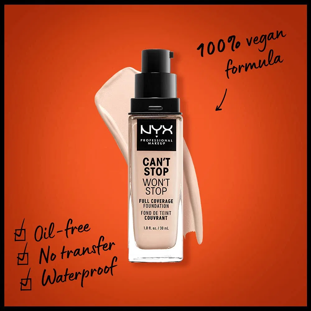 Матовая тональная основа «Can't Stop Won't Stop Full Coverage Foundation» от NYX Professional Makeup Nyx Professional Makeup, Light Porcelain