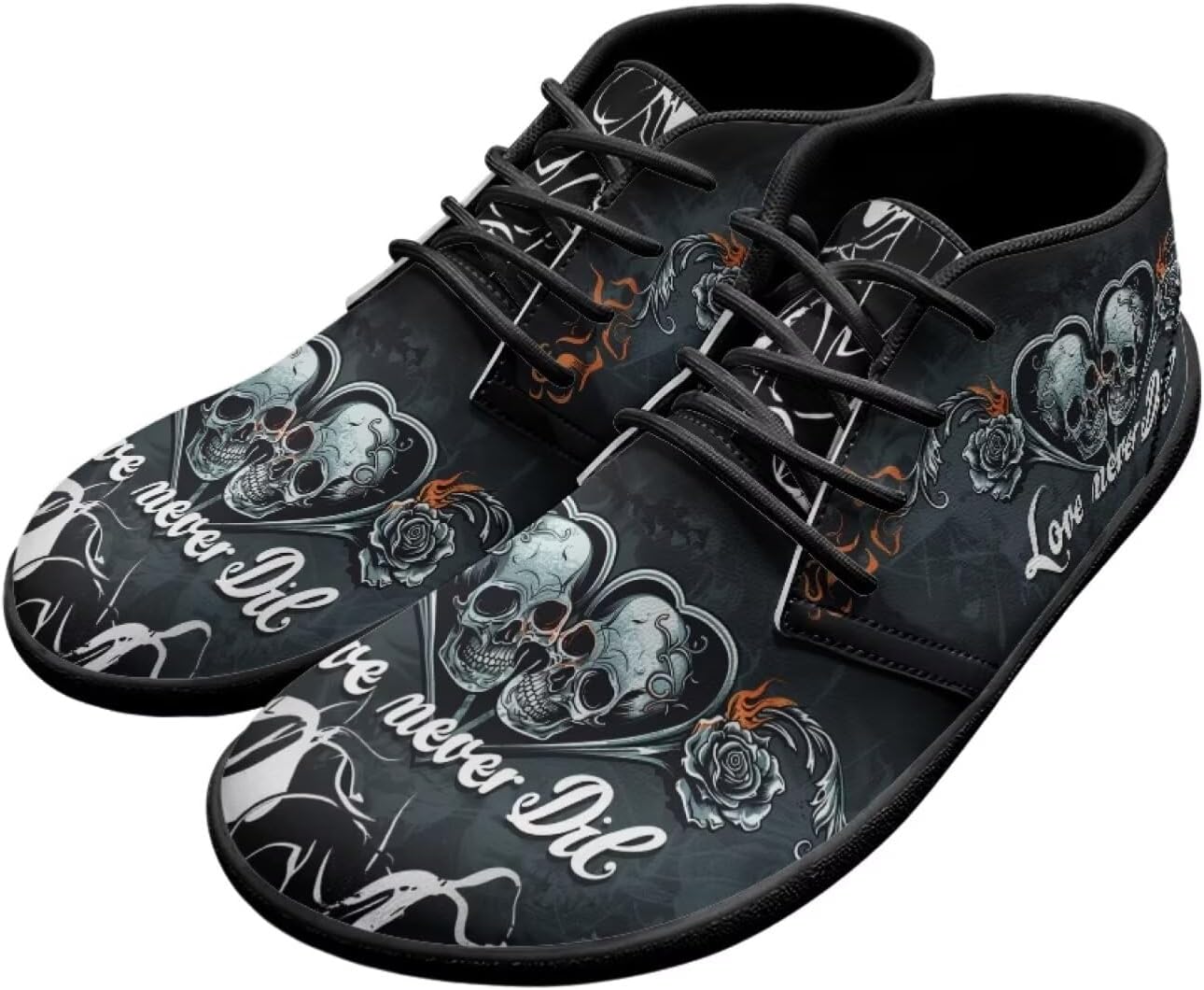 

Мужские ботинки Forchrinse Blood Skull, модные кроссовки, кожаные ботинки средней высоты на шнуровке, для прогулок и вождения, с подошвой EVA, серый