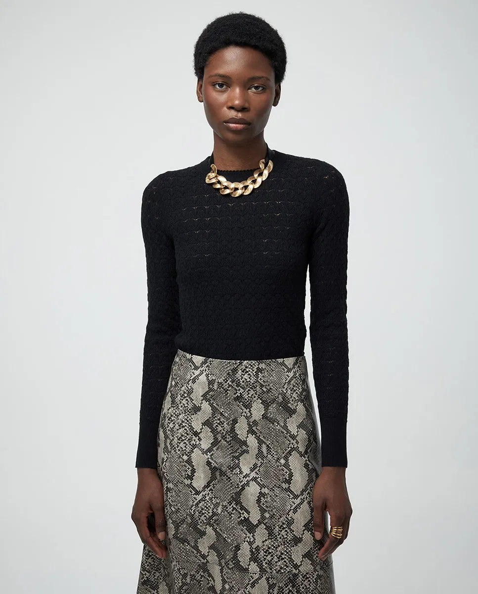 

Джемпер ажурной вязки Sfera, черный